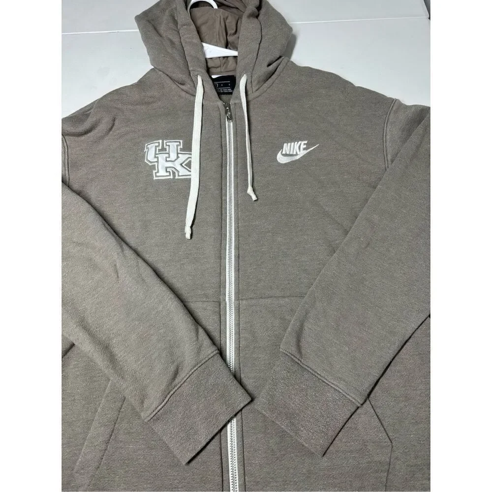 Nike University of Kentucky UK Men’s Full Zip Hooded Jacket Size L Beige